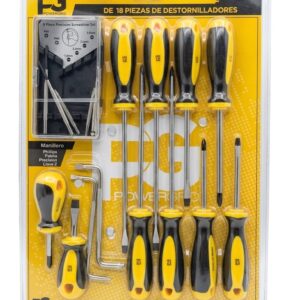 Set de 18 Piezas Destornilladores Powergrid