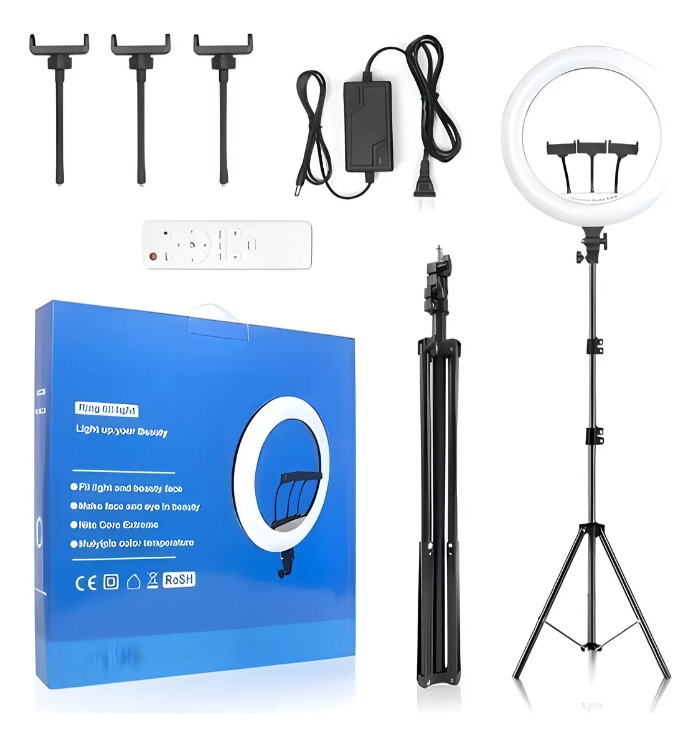 Aro De Luz Profesional + Tripode y soporte celular